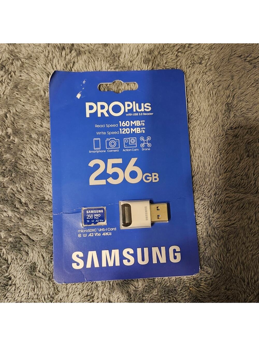 256GB microSDXC Card + USB Adapter NEW High Speed